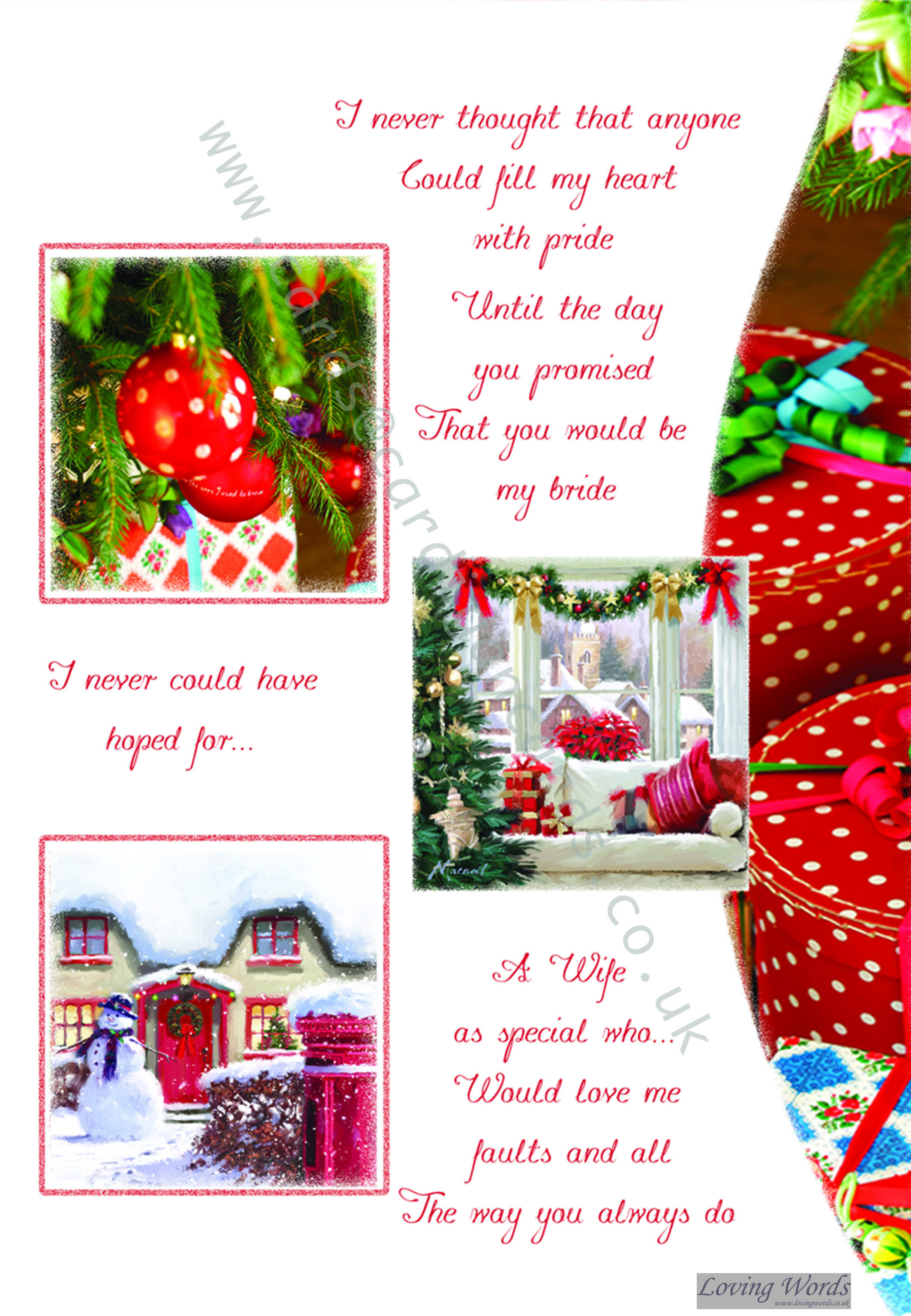 For my Lovely Wife at Christmas | Greeting Cards by Loving Words