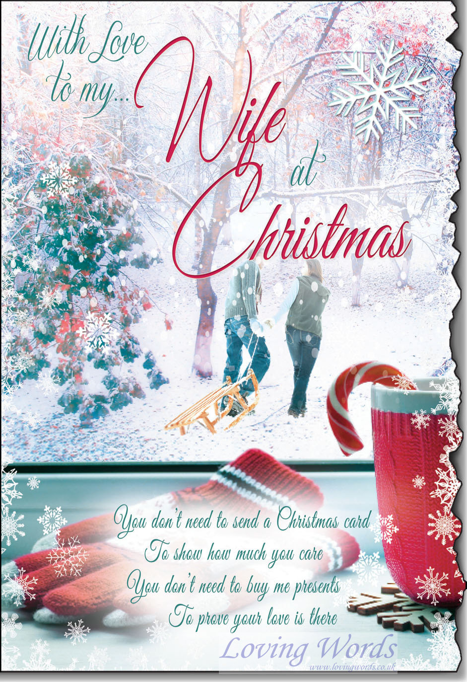 With Love to my Wife at Christmas Greeting Cards by Loving Words