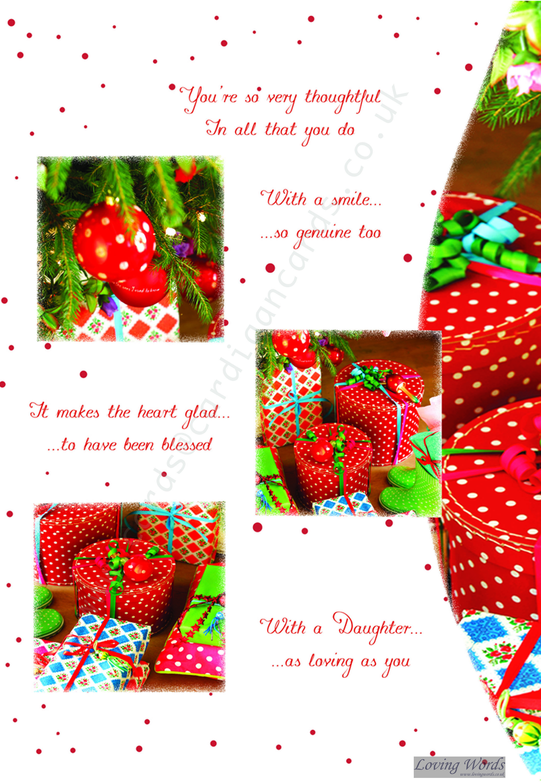 With Love Daughter at Christmas | Greeting Cards by Loving Words
