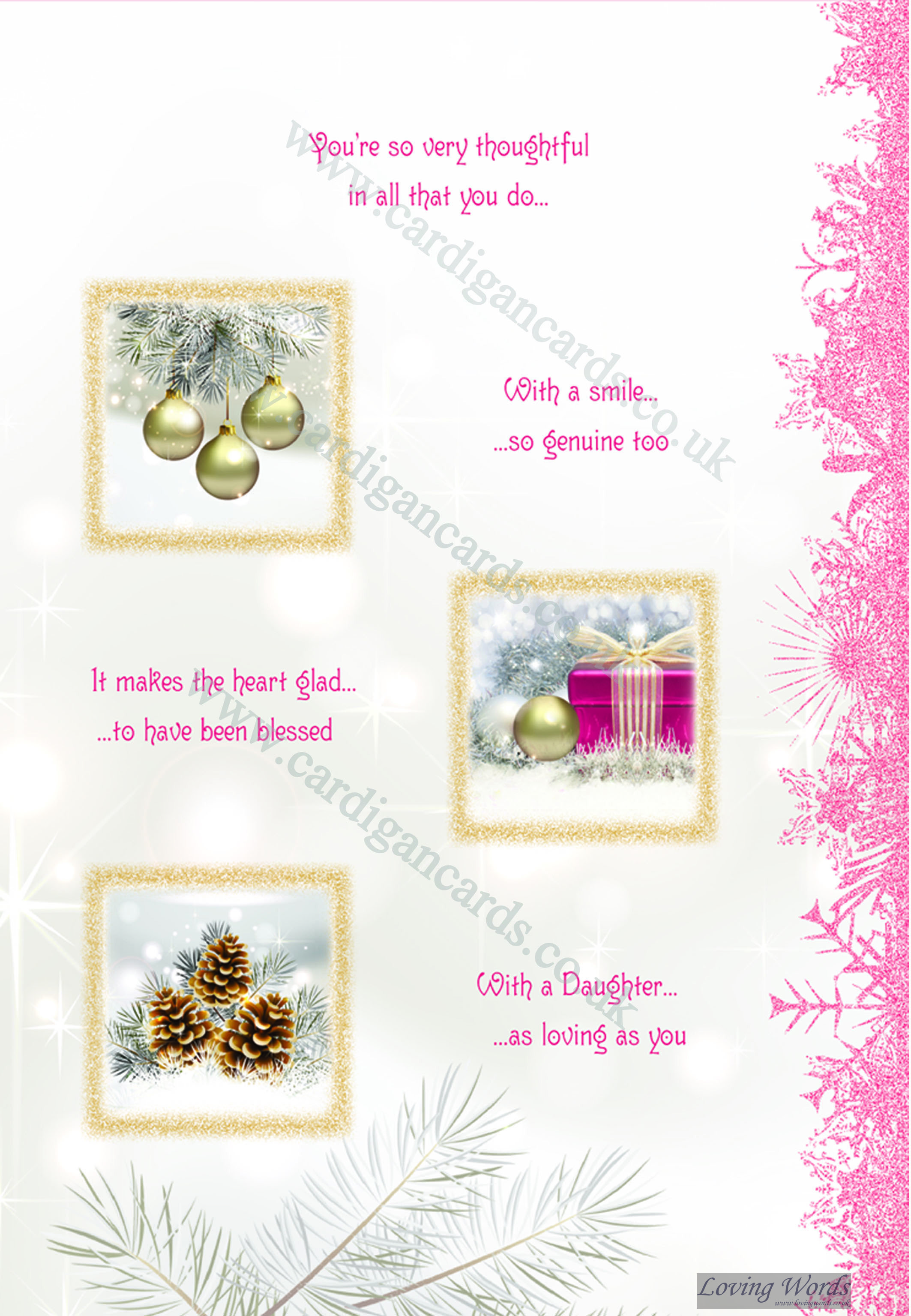 Daughter at Christmas | Greeting Cards by Loving Words