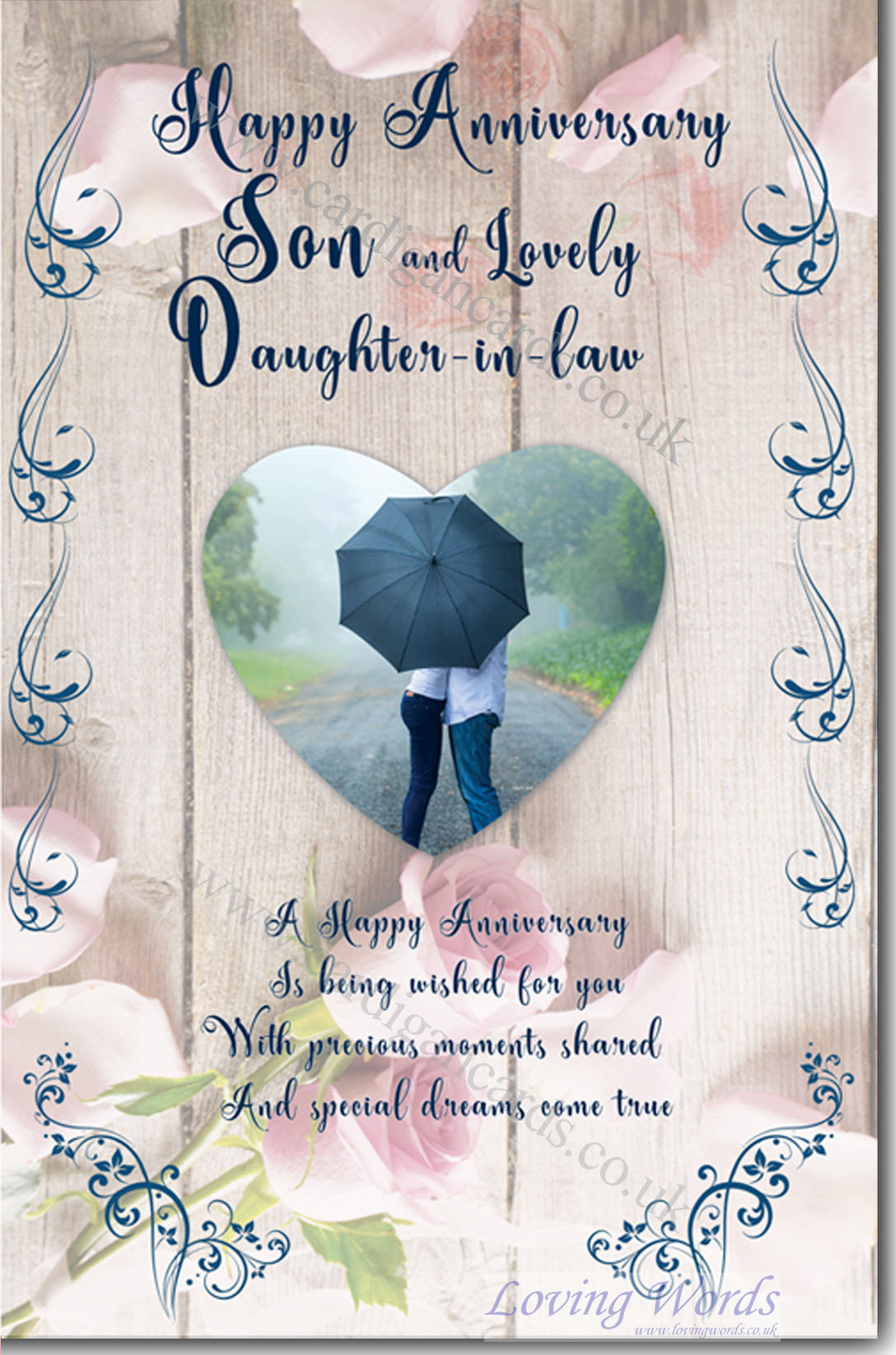 Son And Daughter In Law Anniv Greeting Cards By Loving Words