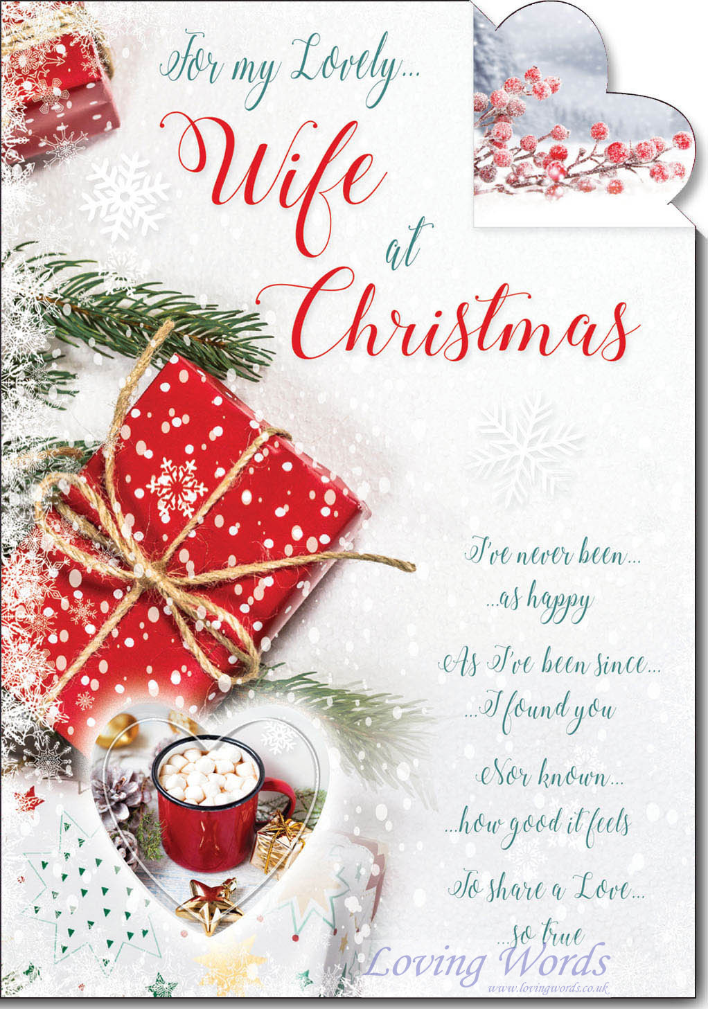 Lovely Wife at Christmas Greeting Cards by Loving Words