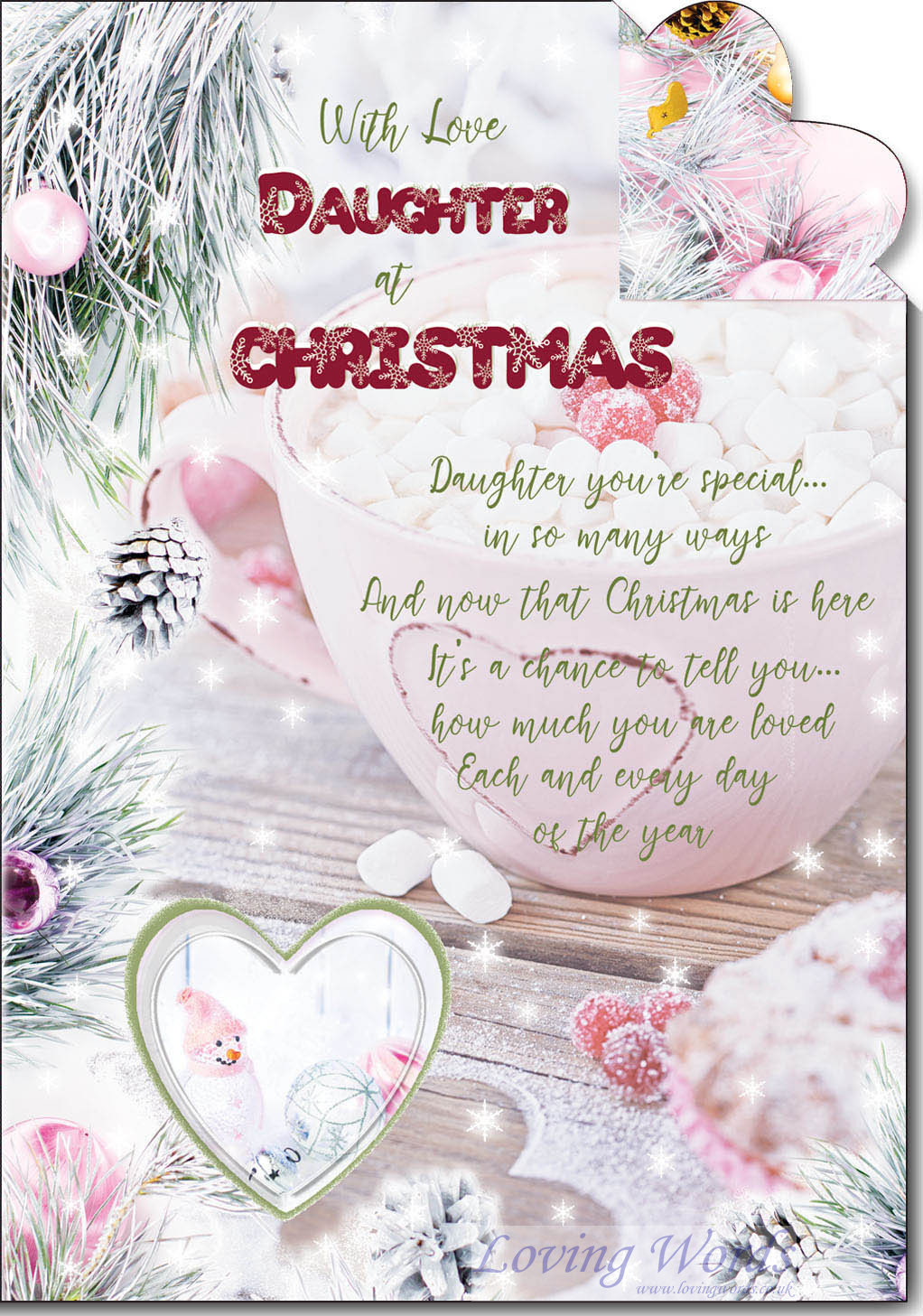 Daughter At Christmas Greeting Cards By Loving Words