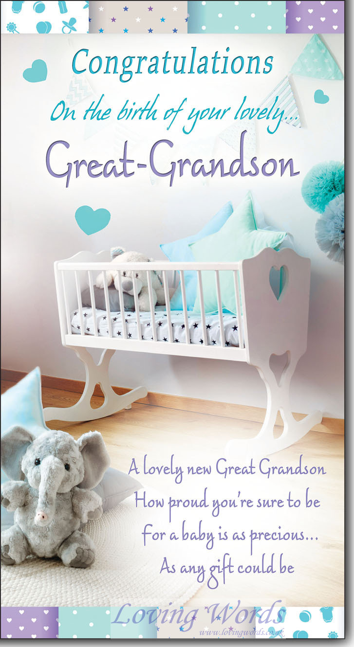 On The Birth Of Your Great Grandson Greeting Cards By Loving Words