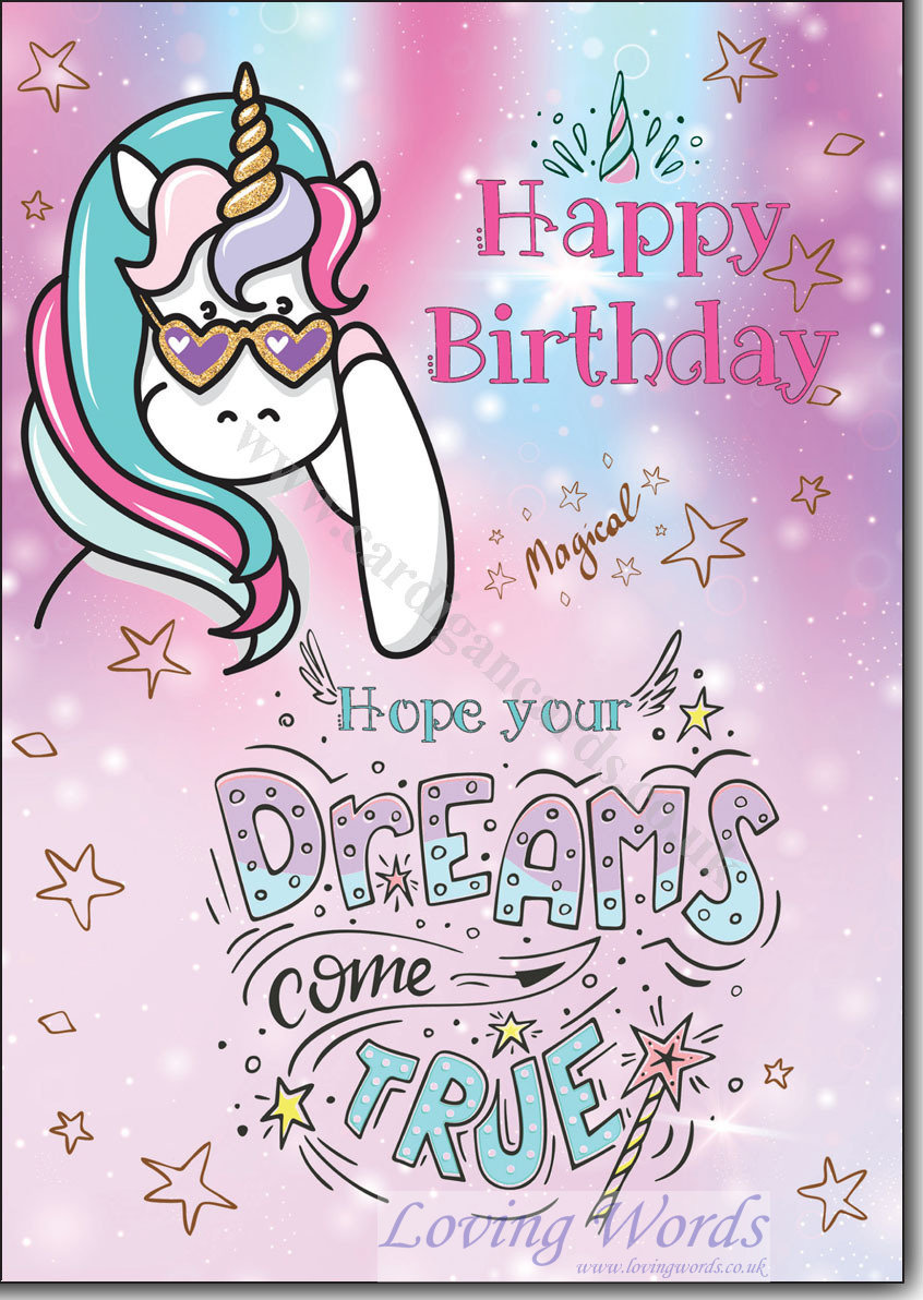 1- Happy Birthday Unicorn | Greeting Cards by Loving Words