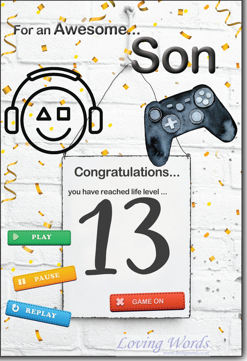 Son 13th Birthday Greeting Cards by Loving Words