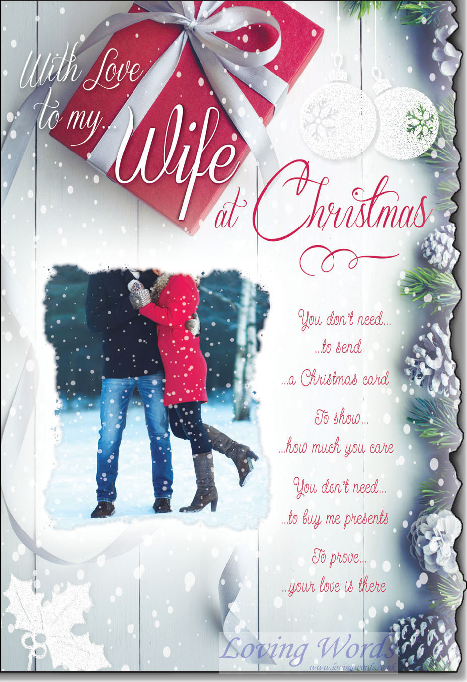 Wife at Christmas Greeting Cards by Loving Words