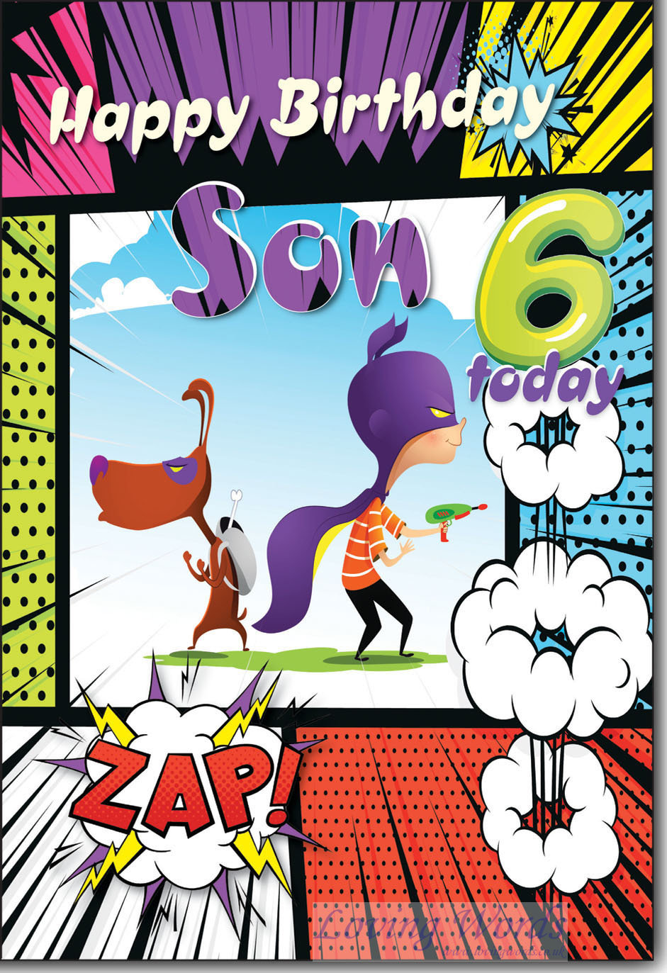 For- Happy Birthday Son 6 Today | Greeting Cards by Loving Words